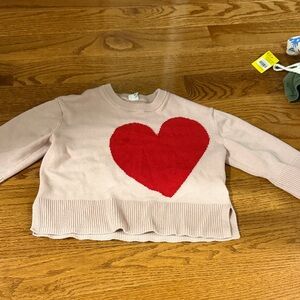 GAP Kids Pink Sweater with Red Heart